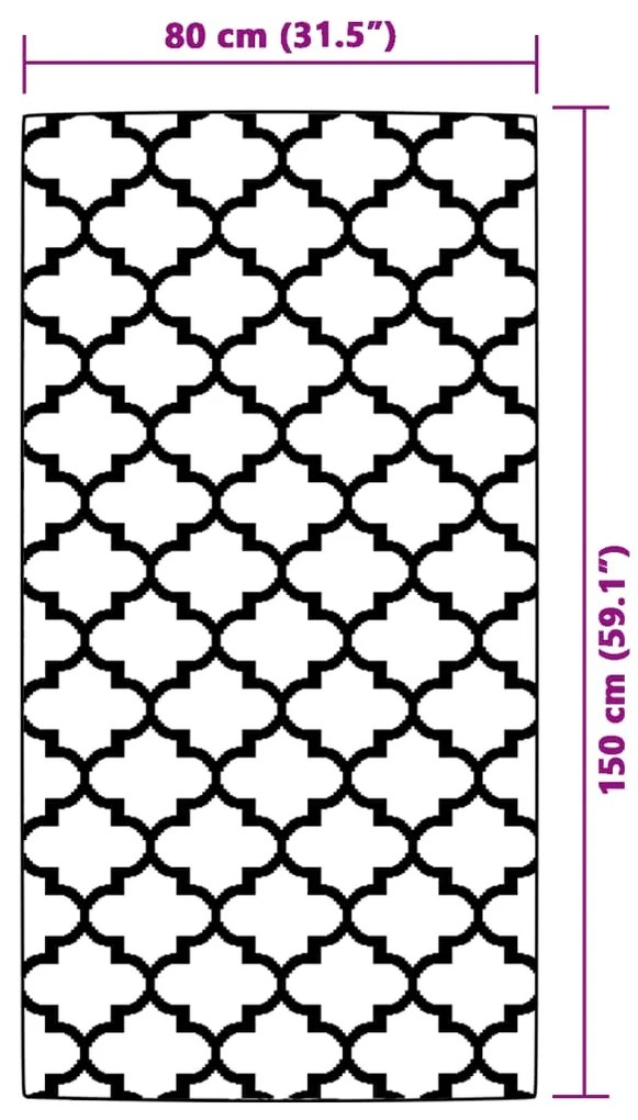 vidaXL Χαλί εξωτερικού χώρου ARAKIL μπλε 80x150 cm PP
