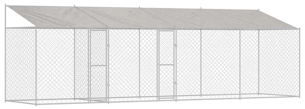 vidaXL Κλουβί σκύλου Ασημί 800 x 200 x 256 εκ. Επικαλυμμένος Χάλυβας