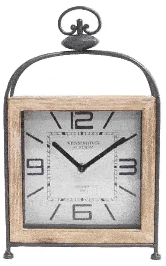 Ρολόι Επιτραπέζιο 133-121-514 22x7x35cm Natural Metal,Wood