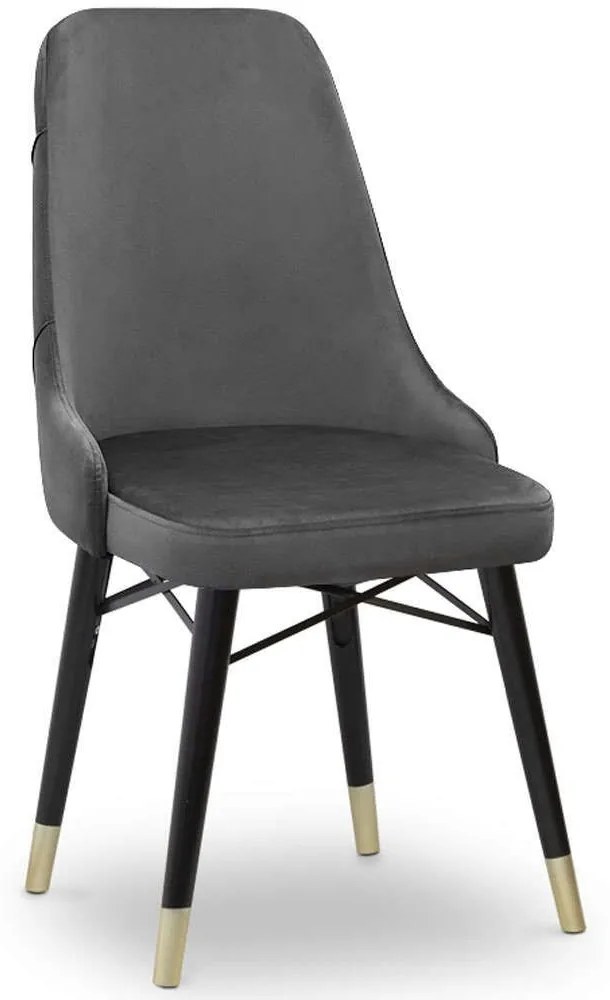 Καρέκλα Τραπεζαρίας Venus 0222825 53x48x95cm Grey-Black Velvet, Wood