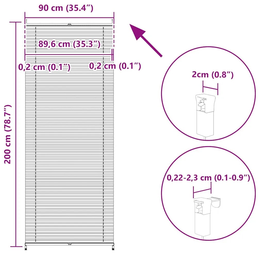 Σύστημα Σκίασης Πλισέ Κρεμ 90 x 200 εκ. 240640