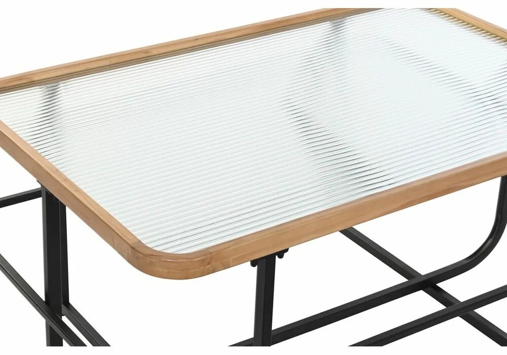 Τραπεζάκι Καφέ DKD Home Decor Κρυστάλλινο Μέταλλο (90 x 60 x 46 cm)