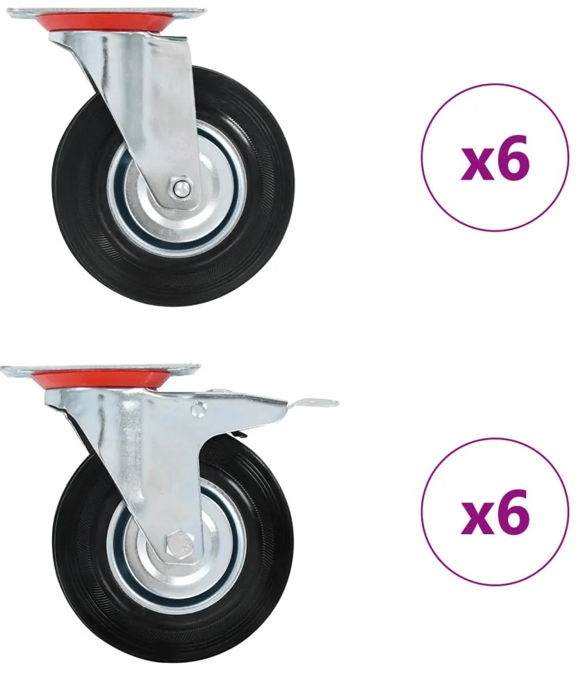 vidaXL Ρόδες Περιστρεφόμενες 12 τεμ. 125 χιλ.
