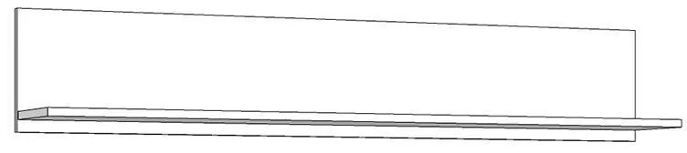 Ράφι τοίχου Umbria ZP Γκρί Δρύς - Μαύρο 137x19x24 εκ. 137x19x24 εκ.