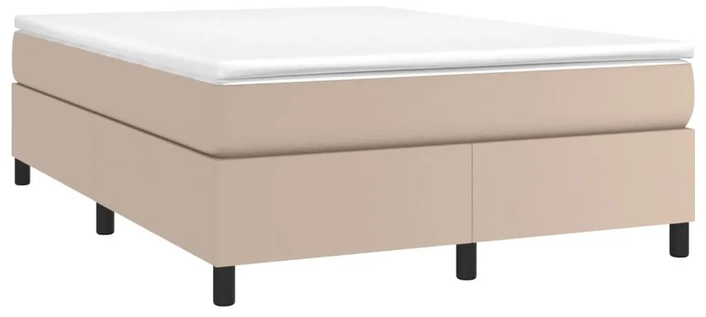 Κρεβάτι Boxspring με Στρώμα Καπουτσίνο 160x200εκ.από Συνθ.Δέρμα - Καφέ