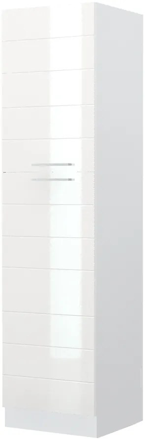 Επιδαπέδιο ντουλάπι ψηλό Hudson K23-60-1KF-Λευκό - Λευκό γυαλιστερό - 60.00Χ60.00Χ235.00cm