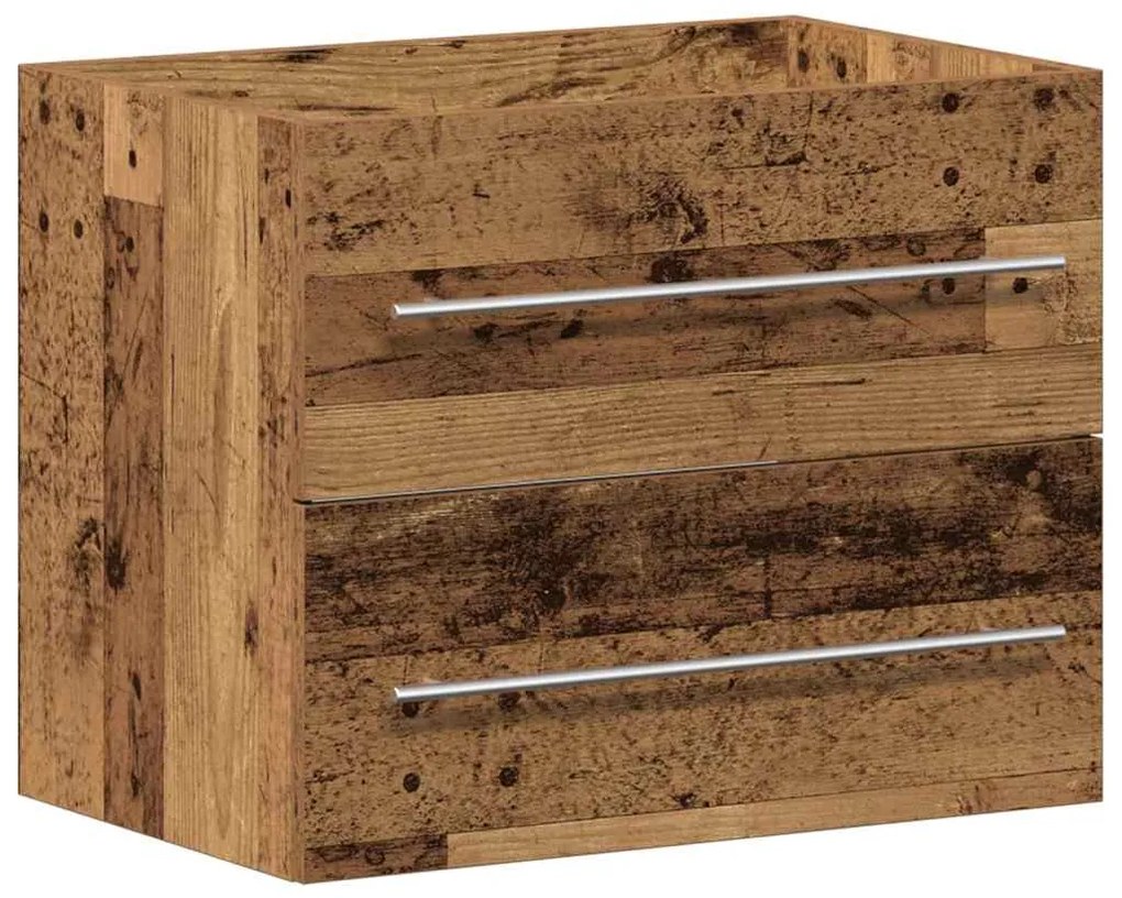 vidaXL Ντουλάπα νιπτήρα με λεκάνη 2 pcs Παλιό Ξύλο 60 x 38.5 x 48 cm