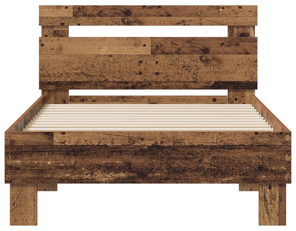 vidaXL Σκελετός Κρεβατιού Παλιό ξύλο 75 x 190 cm Επεξεργασμένο ξύλο