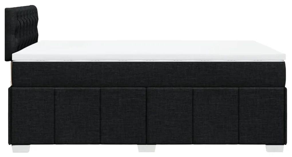 vidaXL Κρεβάτι Boxspring με Στρώμα Μαύρο 120x200 εκ. Υφασμάτινο