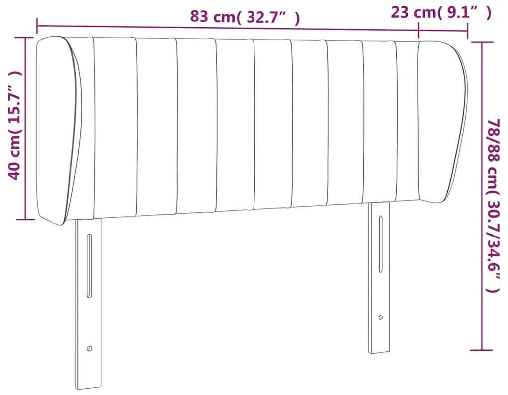 Κεφαλάρι με Πτερύγια Σκούρο Πράσινο 83x23x78/88 εκ. Βελούδινο 3117415