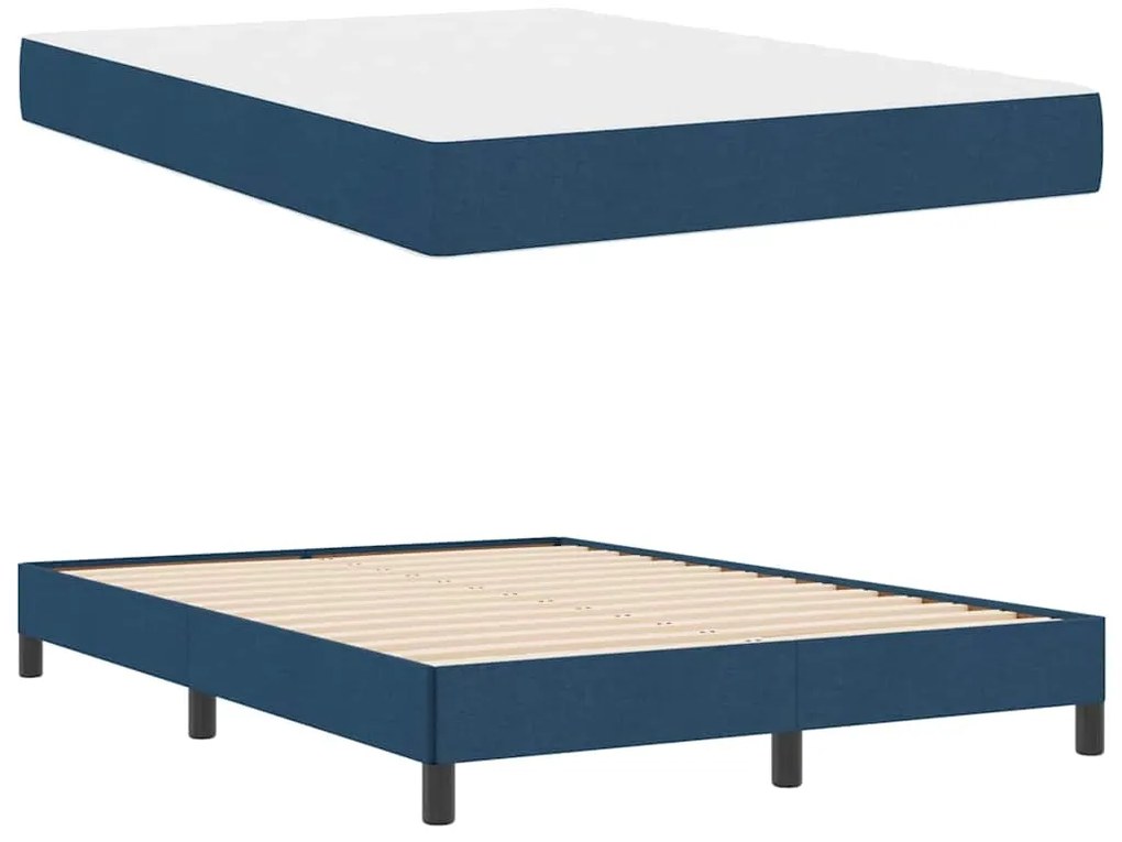 vidaXL Κρεβάτι με ελατήρια Άλλο Μπλε 140 x 200 cm ύφασμα