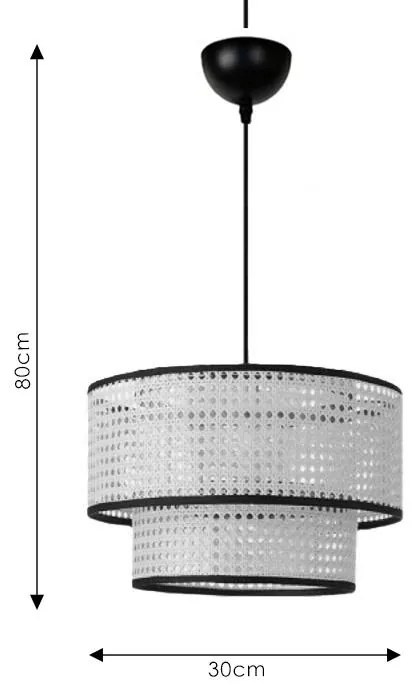 Φωτιστικό οροφής Alexa φυσικό-μαύρο Φ30x80εκ 38x38x80 εκ.