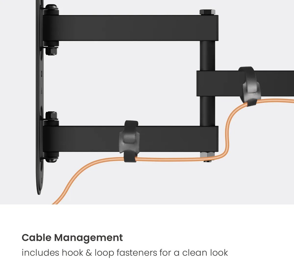 POWERTECH επιτοίχια βάση τηλεόρασης PT-1388, 32-65", έως 35kg, full motion