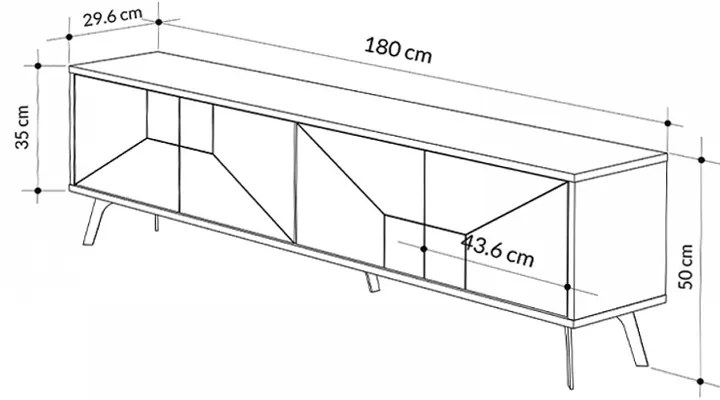 ΕΠΙΠΛΟ ΤΗΛΕΟΡΑΣΗΣ DUNE MEGAPAP ΧΡΩΜΑ ΛΕΥΚΟ ΑΝΤΙΚΕ 180X29,6X50ΕΚ.