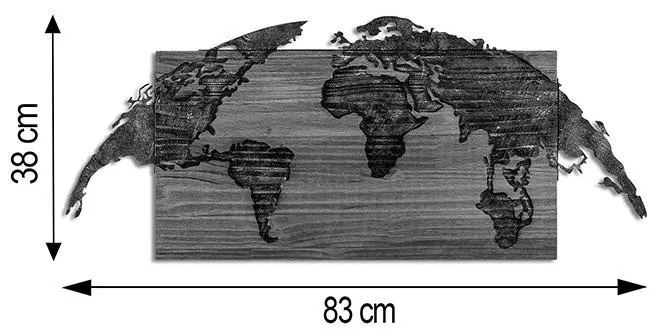 Διακοσμητικό Τοίχου Mable Ξύλο Πεύκου Φυσικό με Μαύρο Μέταλλο 83x3x38εκ. 83x3x38 εκ.