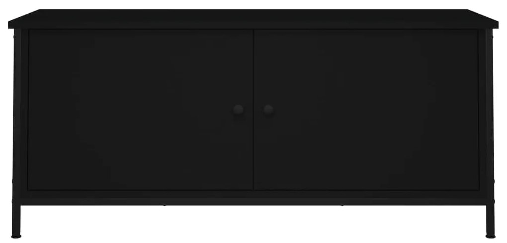 vidaXL Έπιπλο Τηλεόρασης με Πόρτες Μαύρο 102x35x45 εκ. Επεξεργ. Ξύλο
