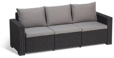 Allibert  Καναπές Τριθέσιος California Πολυπροπυλένιο Wicker/ Γραφίτης 199x68x72cm BEST-21071350