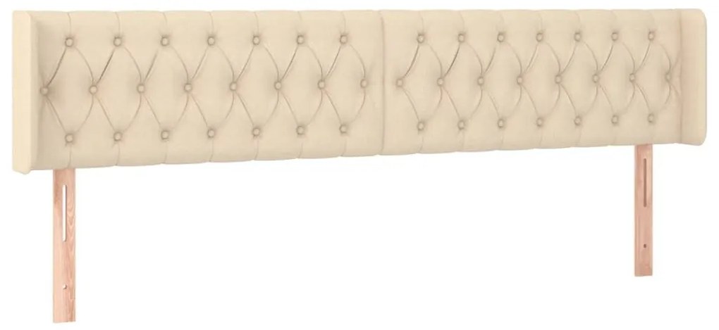 Κεφαλάρι Κρεβατιού LED Κρεμ 183x16x78/88 εκ. Υφασμάτινο - Κρεμ