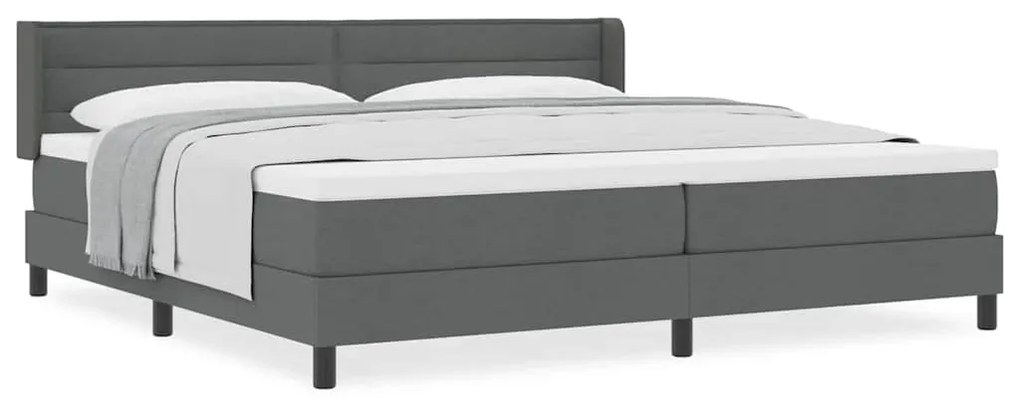 vidaXL Κρεβάτι box spring με στρώμα με στρώμα Σκούρο γκρι 200 x 200 cm