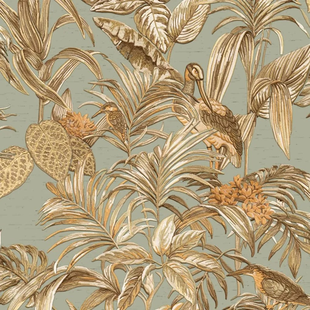 DUTCH WALLCOVERINGS Ταπετσαρία Τοίχου Bird-of-Paradise Γαλαζοπράσινο - Μπλε