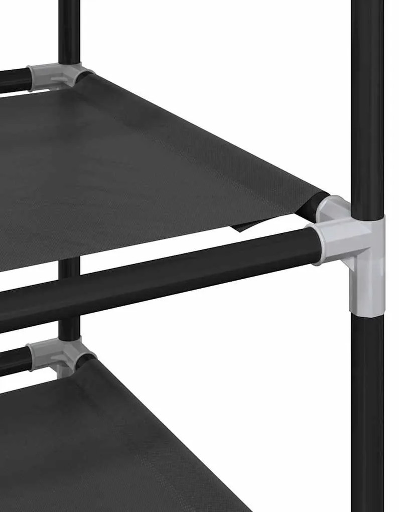 Ράφι παπουτσιών 10 επιπέδων μαύρο 44x28x180 cm - Μαύρο