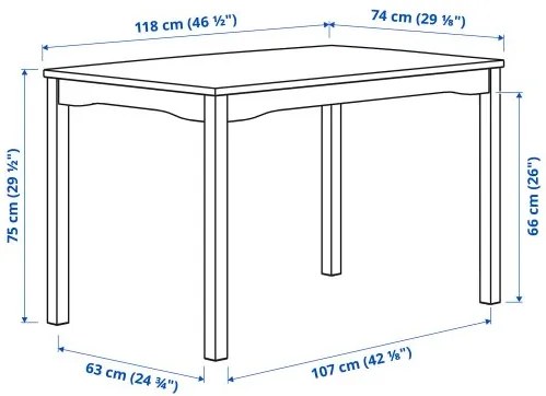 HAUGA τραπέζι, 118x74 cm 505.767.16