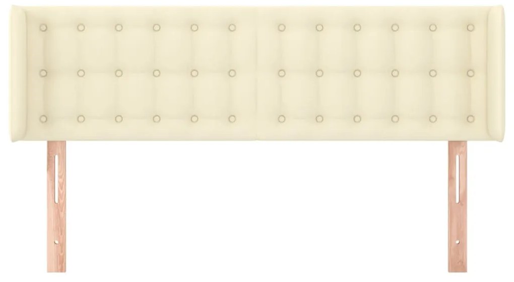 vidaXL Κεφαλάρι με Πτερύγια Κρεμ 147x16x78/88 εκ. Συνθετικό Δέρμα