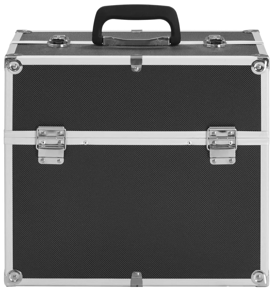 vidaXL Βαλίτσα Μακιγιάζ Μαύρη 38x23x34 εκ. Αλουμινίου