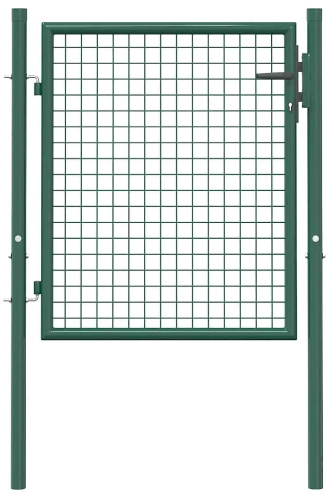 vidaXL Πόρτα Περίφραξης Πράσινη 100x75 εκ. από Ατσάλι
