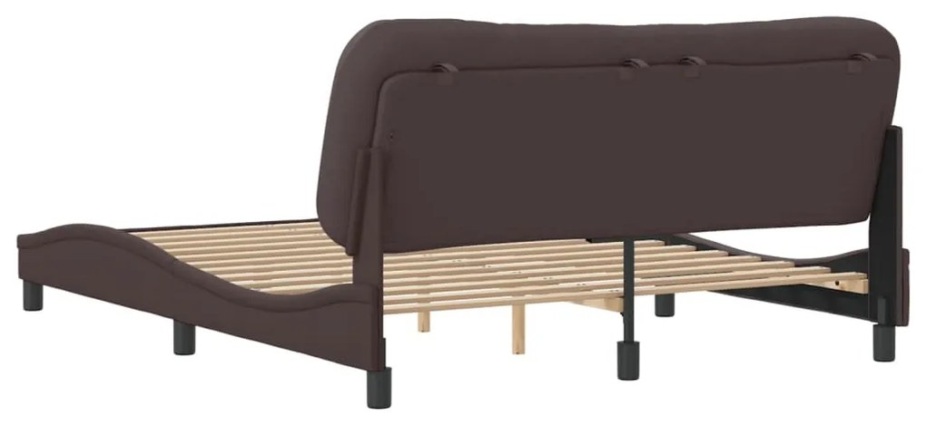vidaXL Σκελετός Κρεβατιού Χωρίς Στρώμα Hvar Σκ. Καφέ 160x200 εκ. Υφασμάτινο