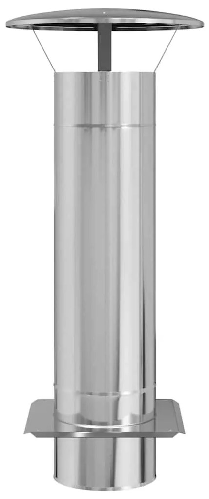 vidaXL Επέκταση Καμινάδας Ασημί 35 x 35 x 82 εκ. Ανοξείδωτο ατσάλι
