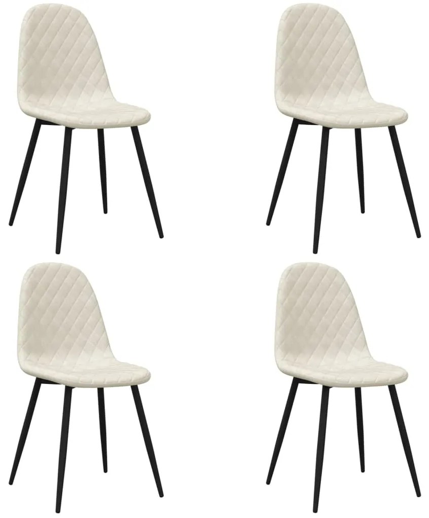 vidaXL Καρέκλες Τραπεζαρίας 4 τεμ. Κρεμ Λευκές Βελούδινες