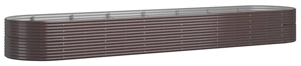 vidaXL Ζαρντινιέρα Καφέ 584x140x68εκ Ατσάλι με Ηλεκτρ. Βαφή Πούδρας
