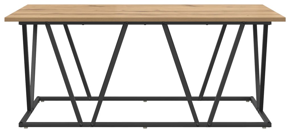 vidaXL Τραπεζάκι καφέ με ξύλο οξιάς 100x50x40 εκ. από καλοδουλεμένο ξύλο και μέταλλο