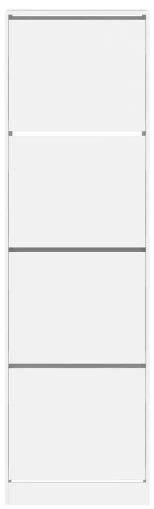 vidaXL Παπουτσοθήκη με 4 Ανακλινόμενα Συρτάρια Λευκή 60 x 42 x 204 εκ.