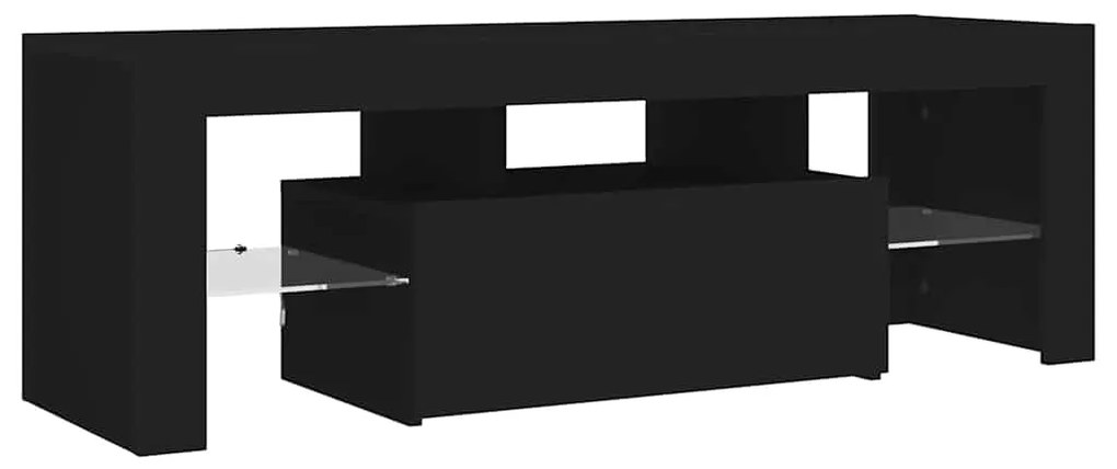 vidaXL Έπιπλο Τηλεόρασης με LED Μαύρο 120x35x40 εκ.