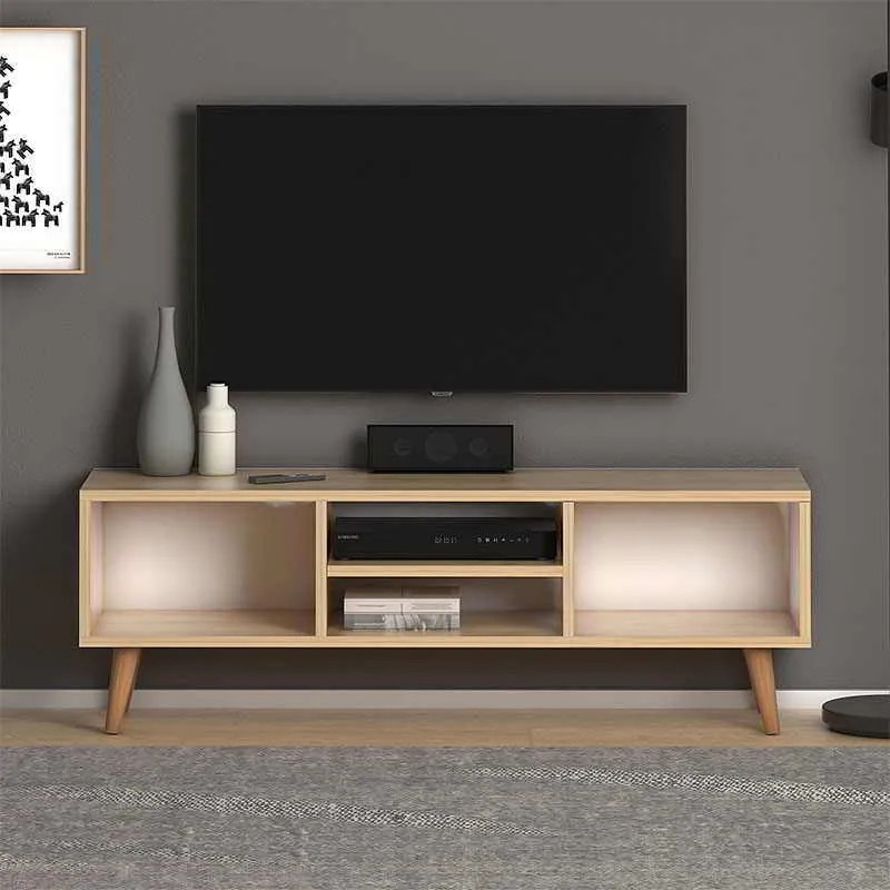 Έπιπλο τηλεόρασης Loren Megapap μελαμίνης χρώμα oak 120x30x40εκ.