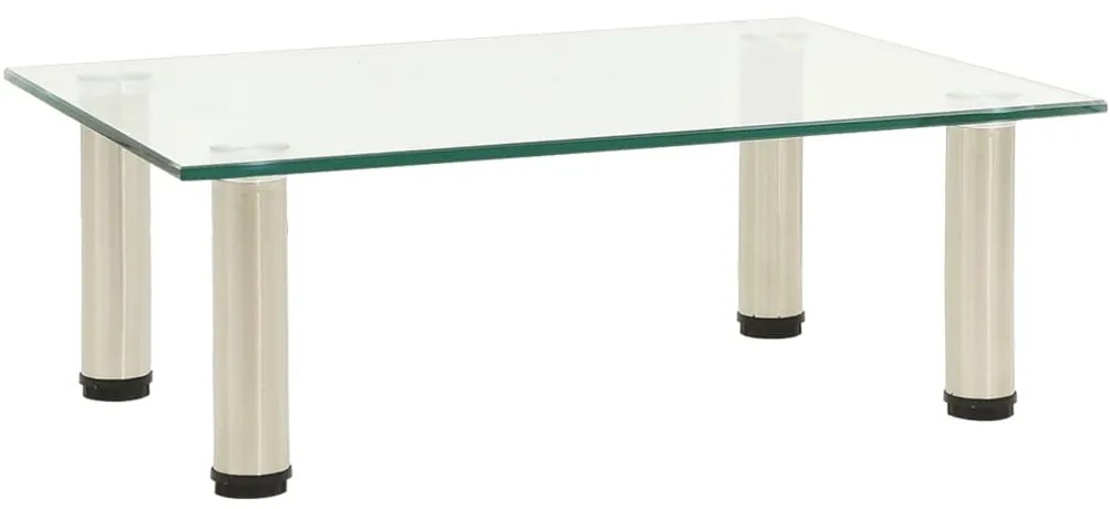 vidaXL Βάση Τηλεόρασης Διαφανές 40 x 35 x 17 εκ. από Ψημένο Γυαλί