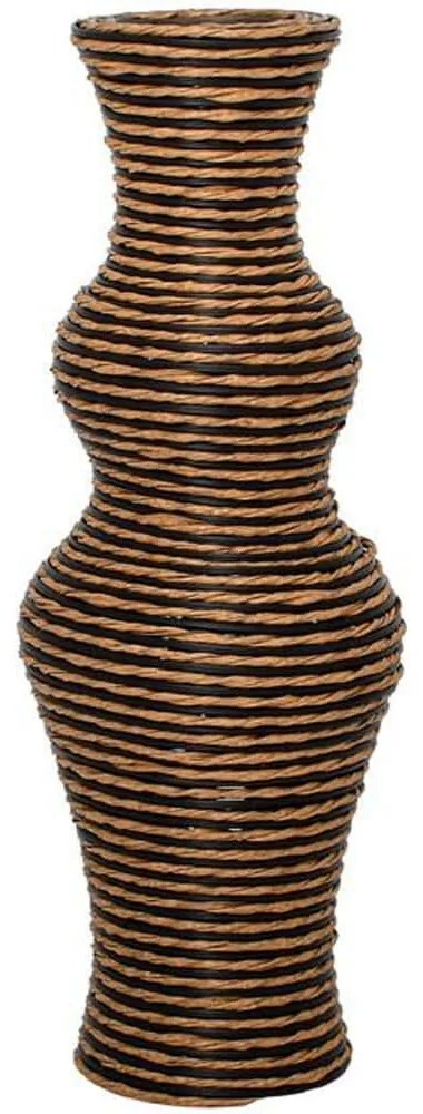 Βάζο 374-225-615 60cm Natural-Black Rattan,Τεχνόδερμα