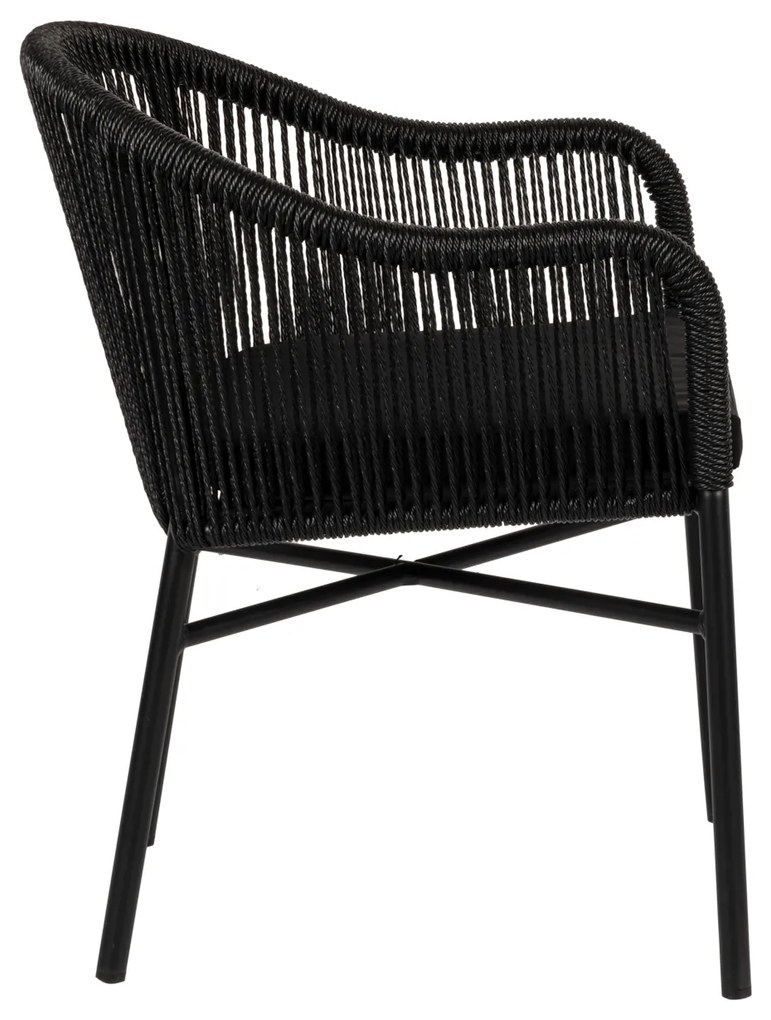 Πολυθρόνα Κήπου KAGERA Μαύρο Αλουμίνιο/Rattan 57x58x77cm - 14840003 - 14840003