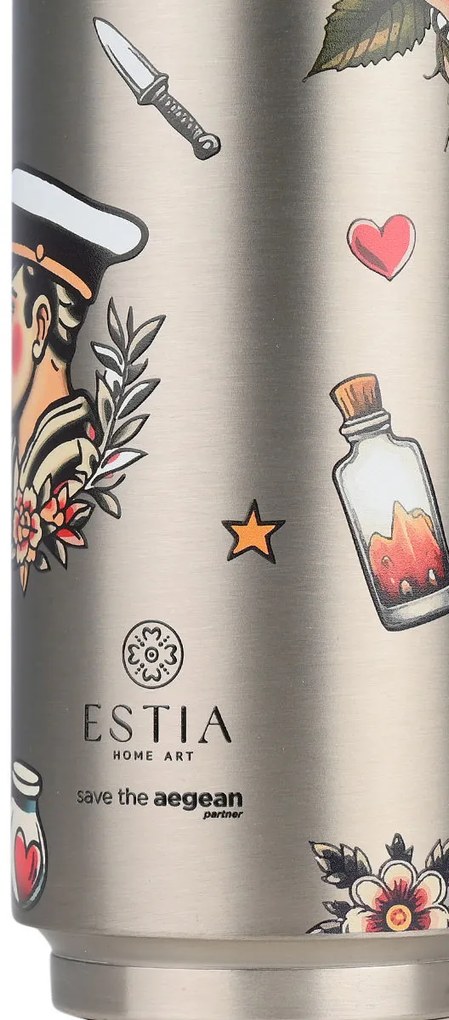 ESTIA ΘΕΡΜΟΣ TRAVEL CUP SAVE THE AEGEAN 500ml OLD SCHOOL INK