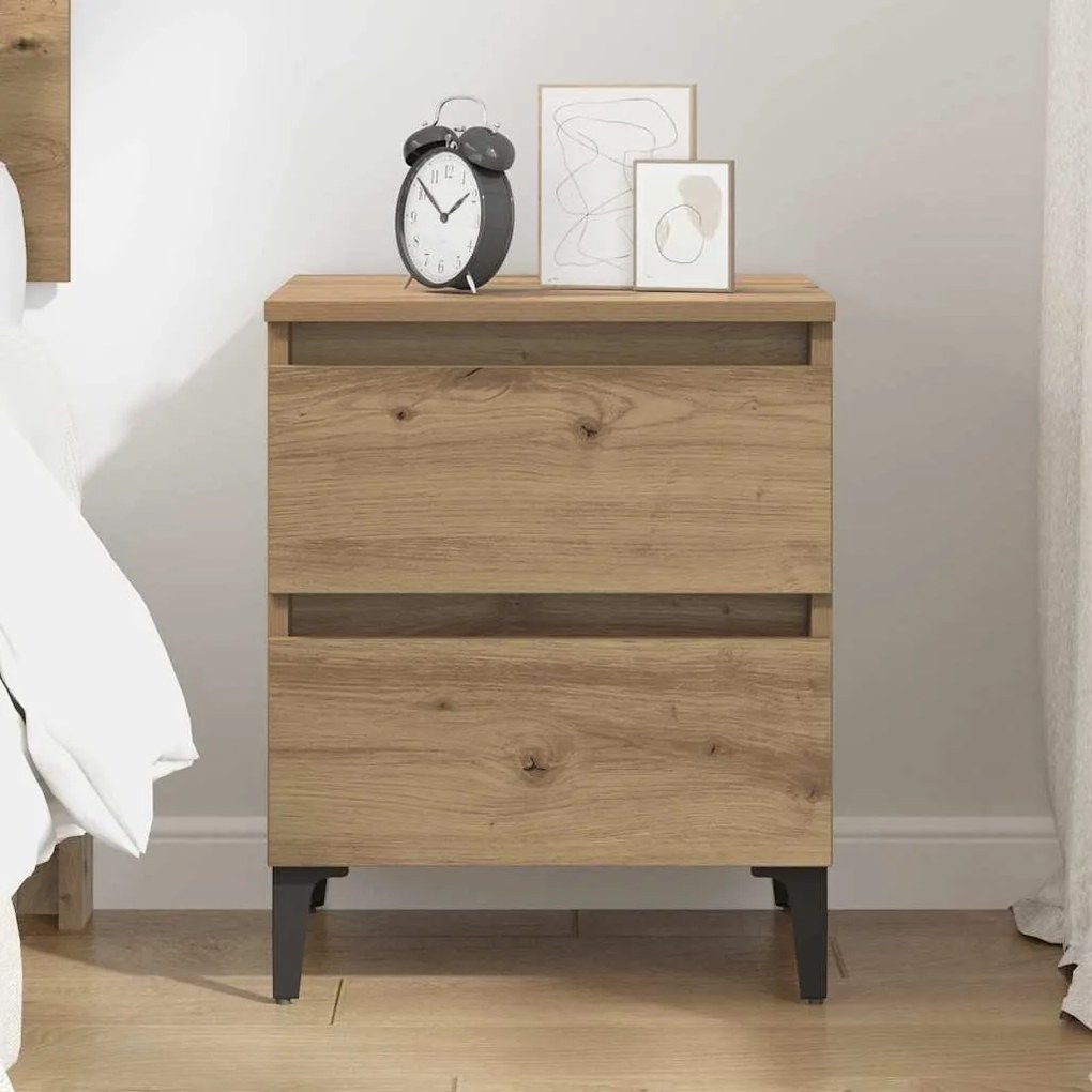 vidaXL Κομοδίνο artisan δρυς 40 x 35 x 50 εκ. Επεξεργασμένο ξύλο