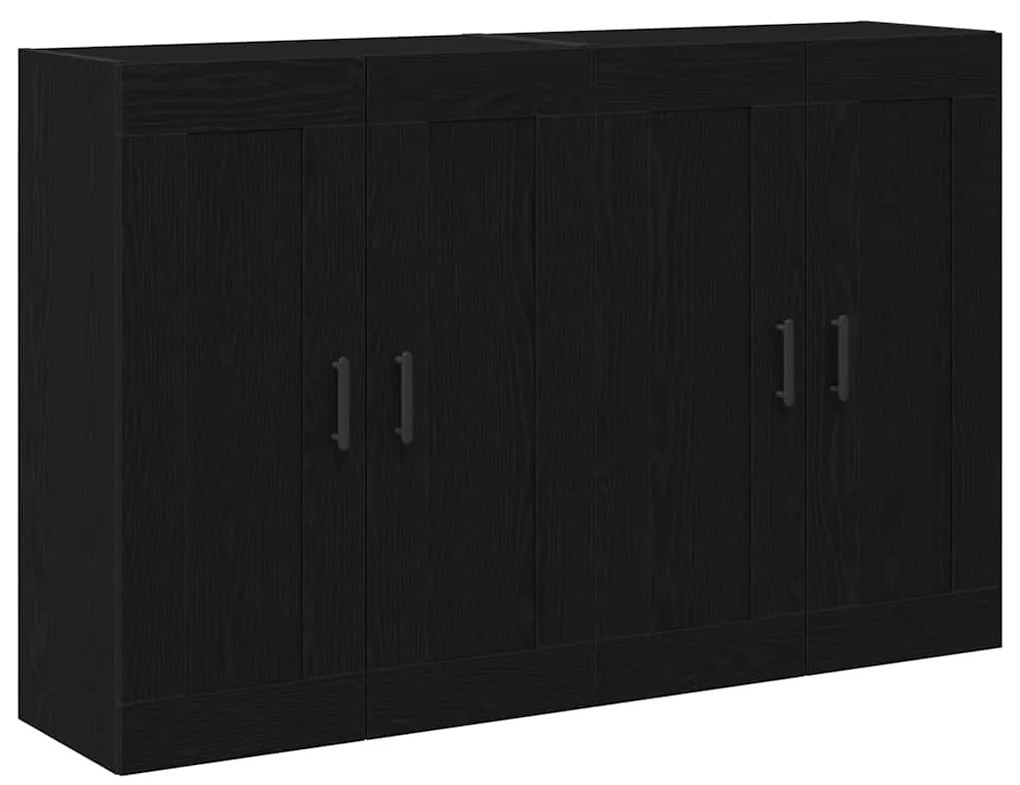 vidaXL Ντουλάπα τοίχου Επιτοίχιο 2 pcs Μαύρη δρυς 160 x 34 x 90 εκ