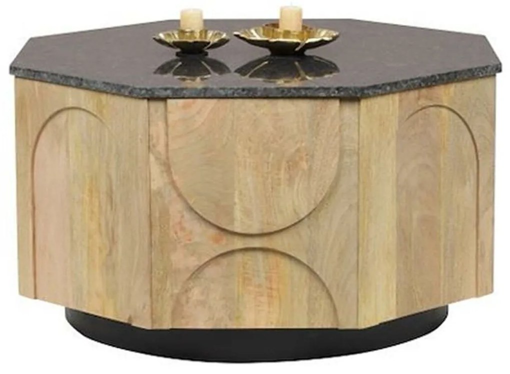 Τραπεζάκι Καφέ DKD Home Decor Μάρμαρο Ξύλο από Μάνγκο 80 x 80 x 45 cm