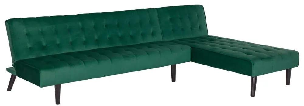 Καναπές - Κρεβάτι Γωνία Αναστρέψιμη Zelda HM3154.13 254x163x74cm Green Βελούδο