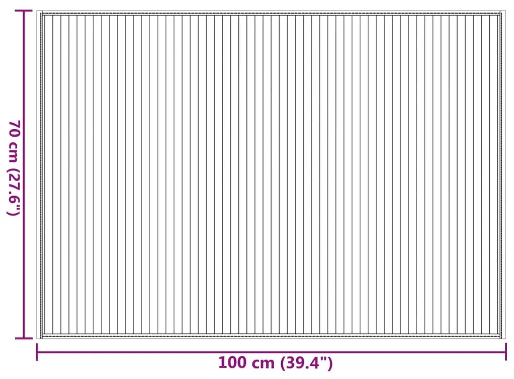 Χαλί Ορθογώνιο Καφέ 70 x 100 εκ. Μπαμπού - Καφέ