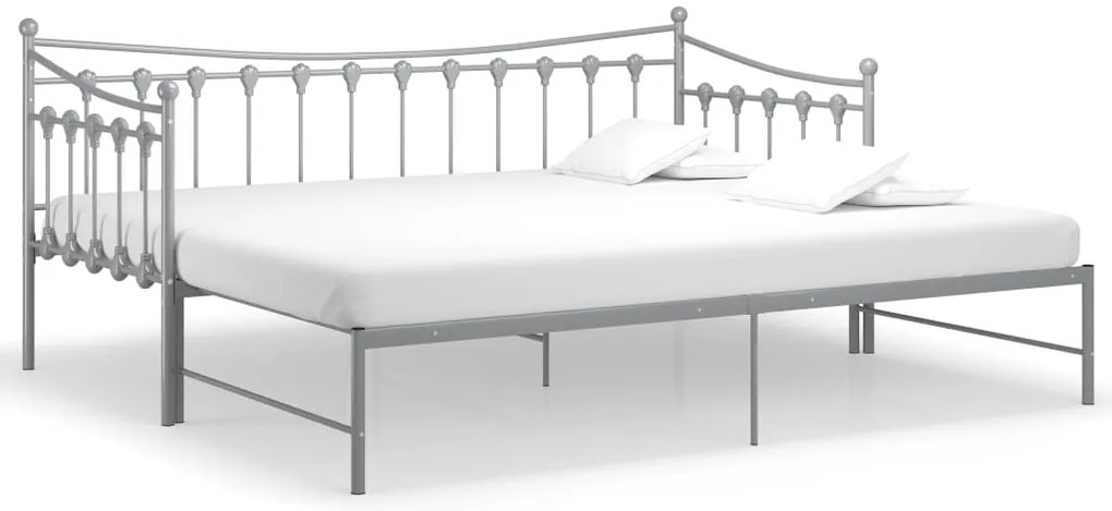 vidaXL Πλαίσιο για Καναπέ - Κρεβάτι Γκρι 90 x 200 εκ. Μεταλλικό