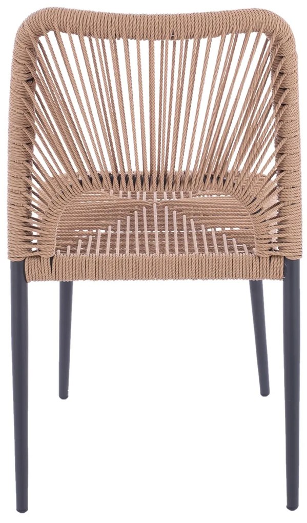 Καρέκλα C5770.02 Αλουμινίου Γκρί με PE Rattan Μπέζ 45x63x82Υ εκ. 46x63x82 εκ.