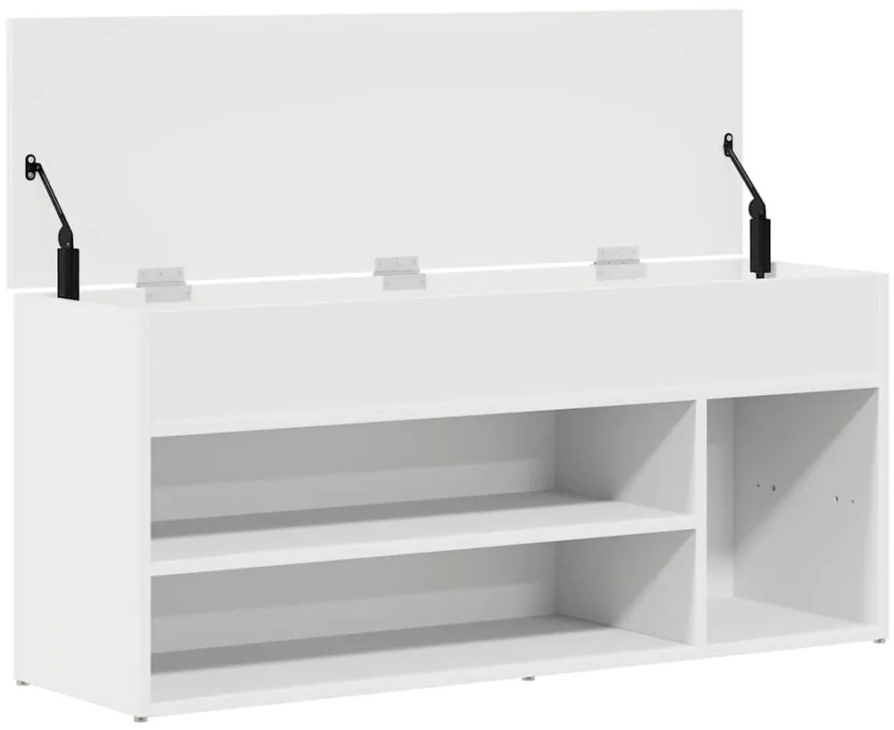 Πάγκος παπουτσιών vidaXL Λευκό 102x30,5x45 cm Κατασκευασμένο ξύλο