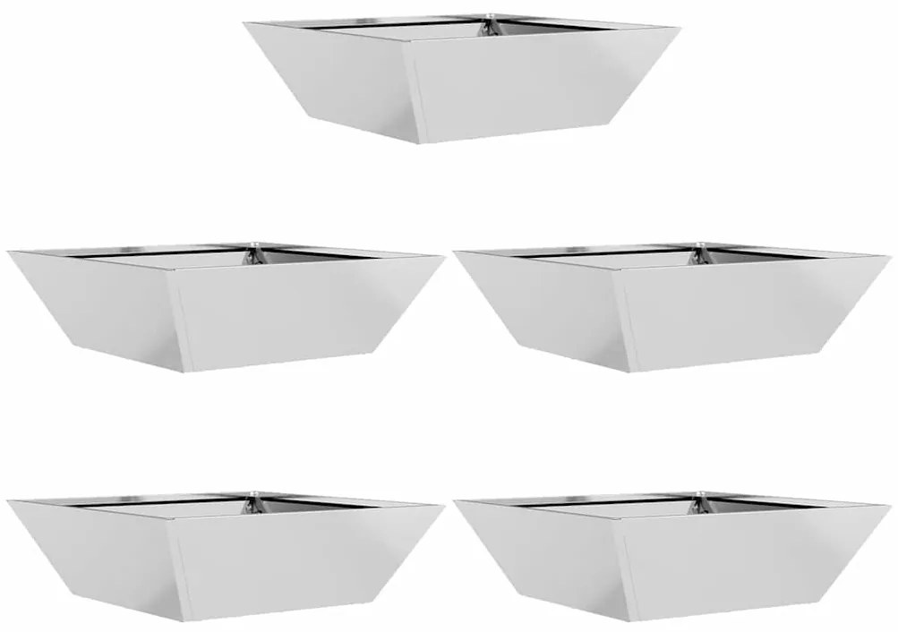 vidaXL Κηπάκι Μπολ Γλάστρες 5 τεμάχια 50x50x15 εκ Γαλβανισμένο Ατσάλι.
